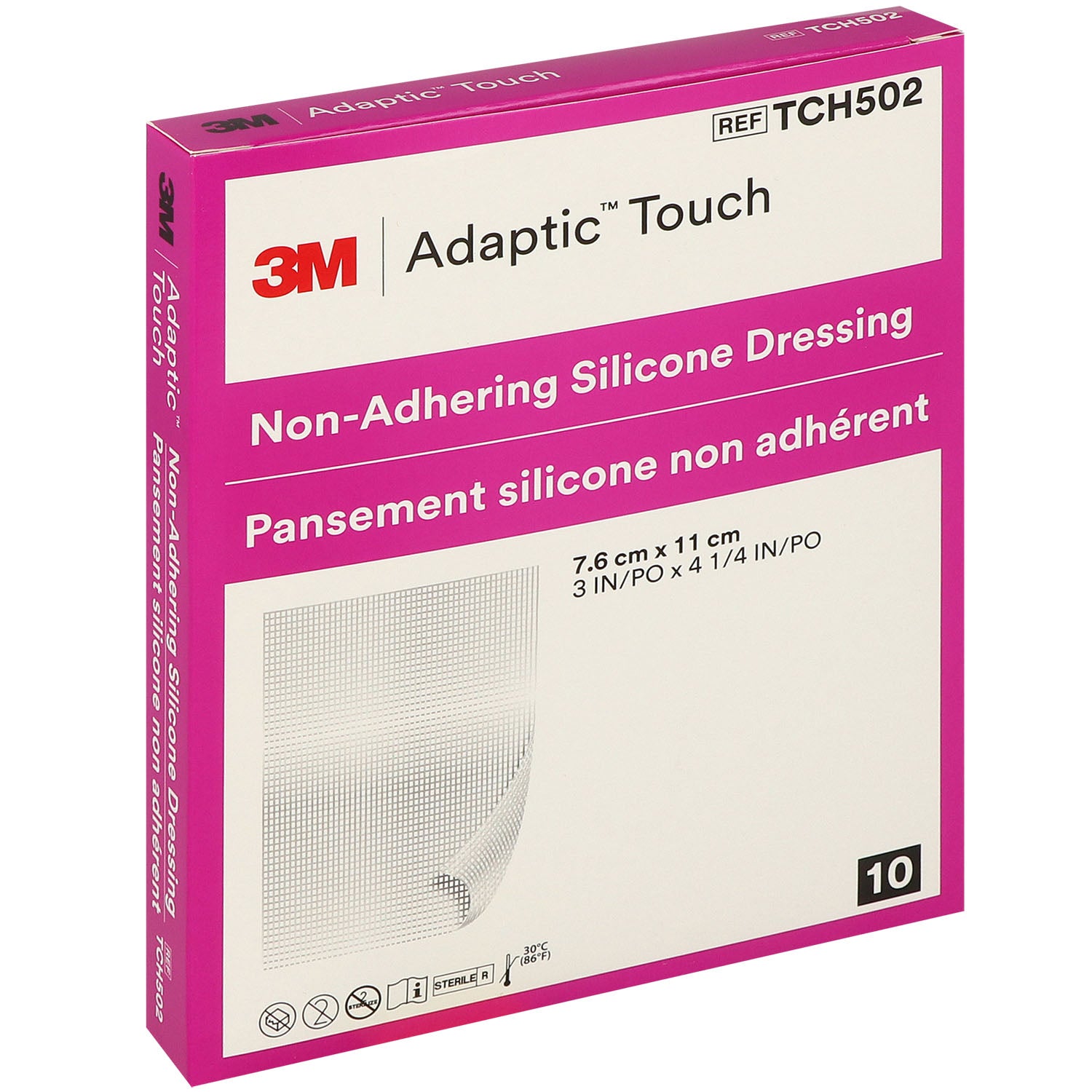 3M Adaptic Touch nichthaftende Silikon-Wundauflage 7,6x11 cm 10 Stück