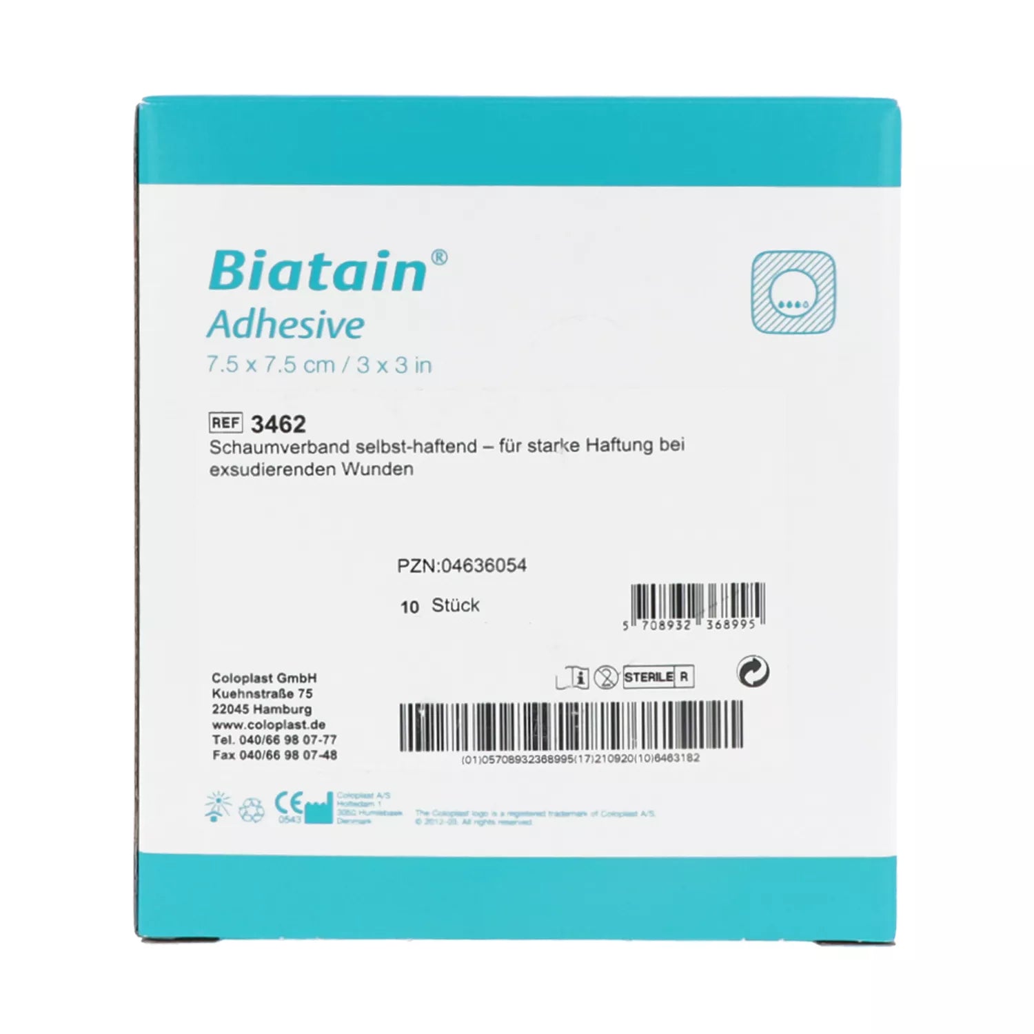 Biatain Schaumverband selbsthaftend 7,5x7,5 cm 10 Stück