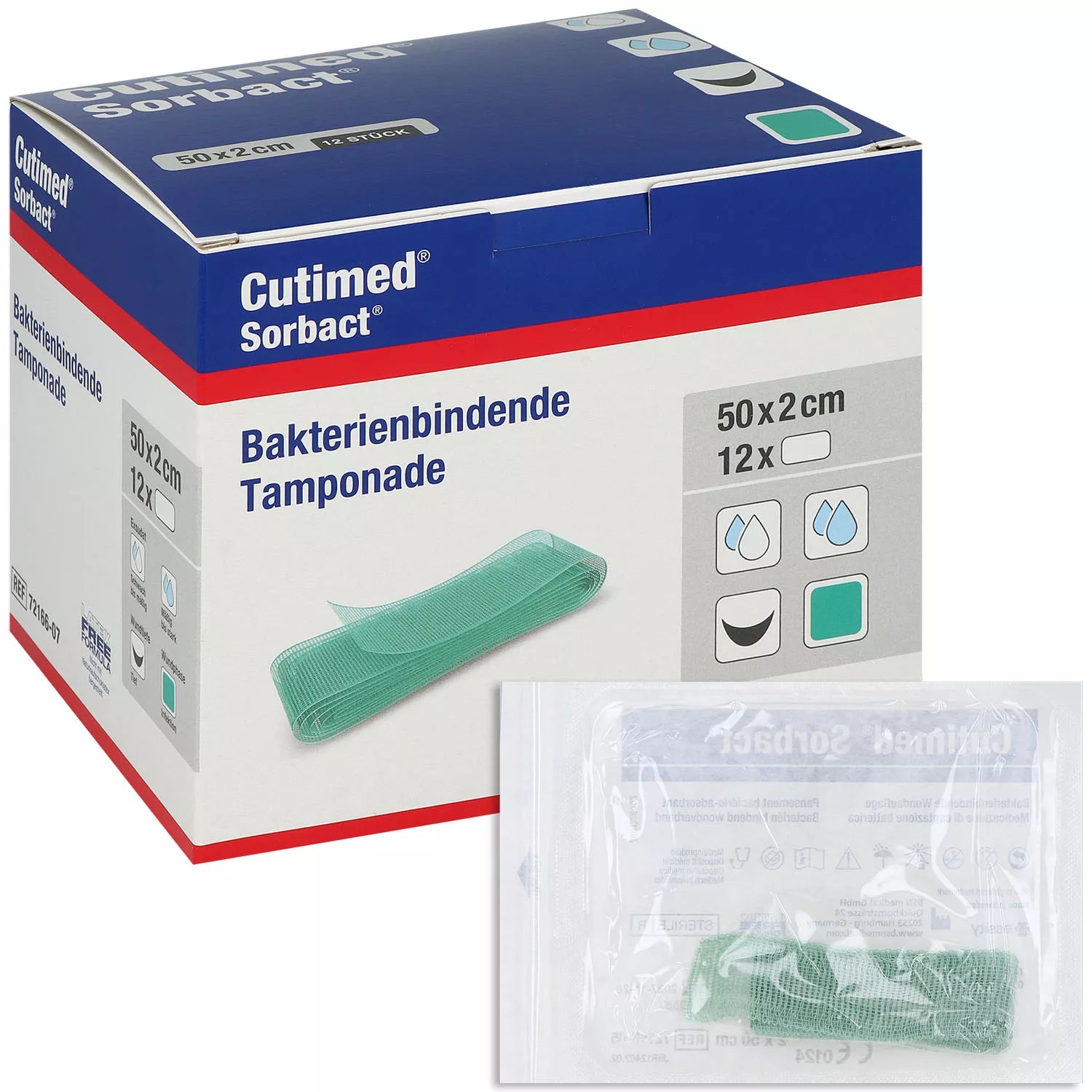 Cutimed® Sorbact® Tamponade 50x2cm 12 Stück