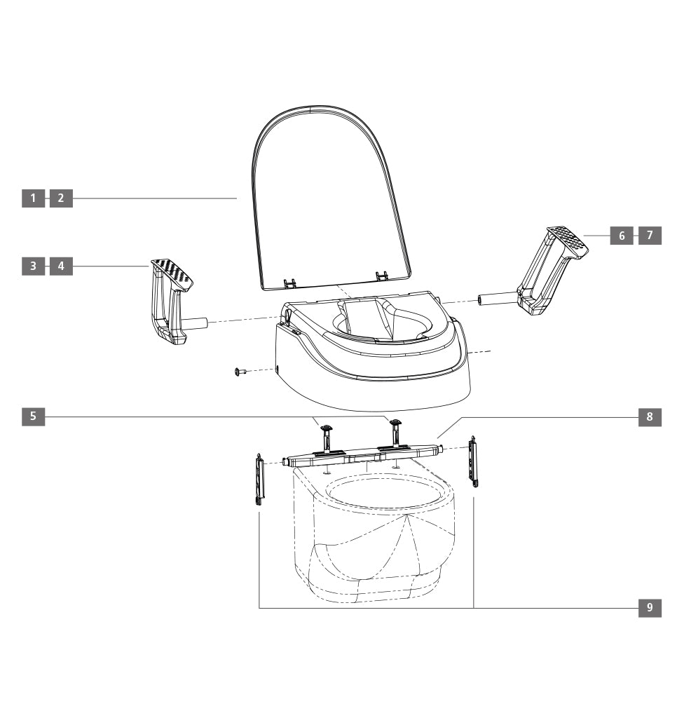 DIETZ Toilettensitzerhöhung SmartFix mit Armlehnen