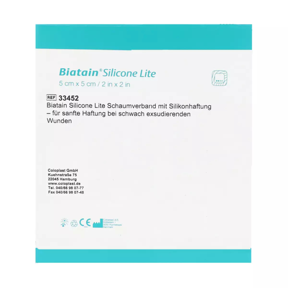 Biatain Silicone Lite Schaumverband 5x5 cm 5 Stück