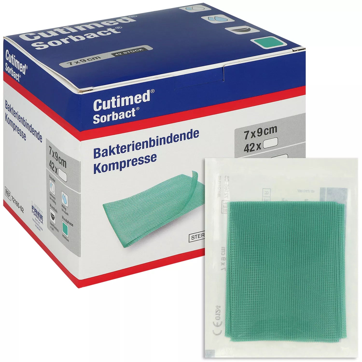 Cutimed® Sorbact® Kompresse 7x9 cm 42 Stück