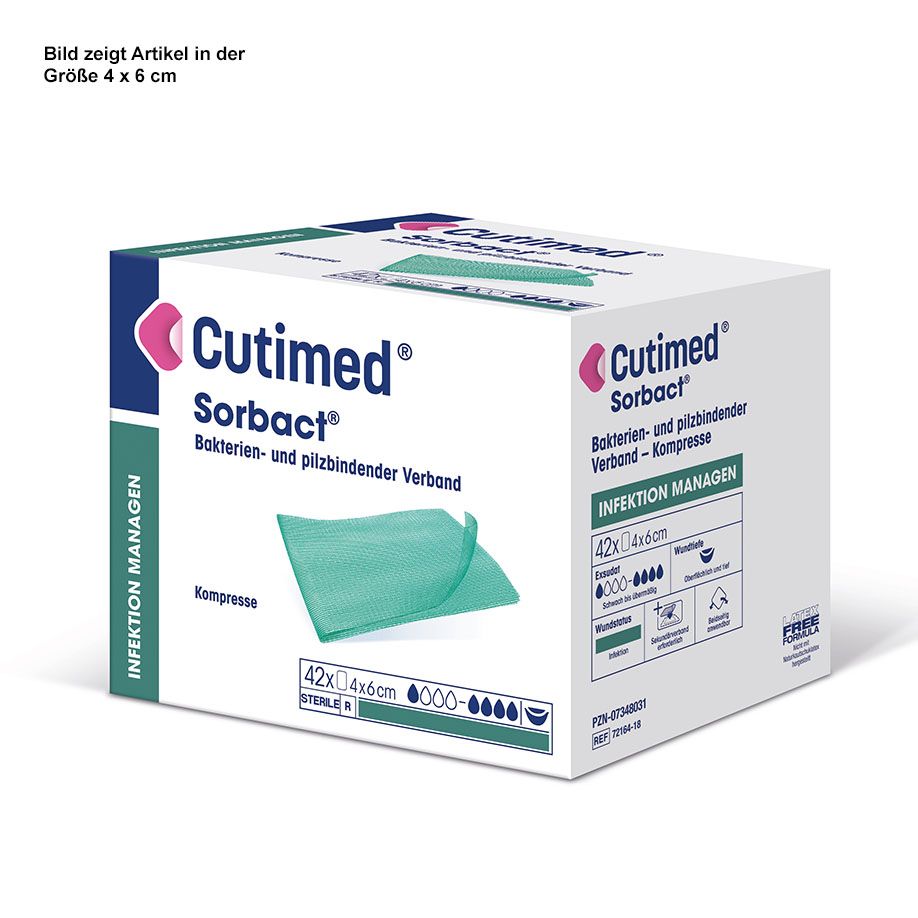 Cutimed® Sorbact® Kompresse 4x6 cm 42 Stück