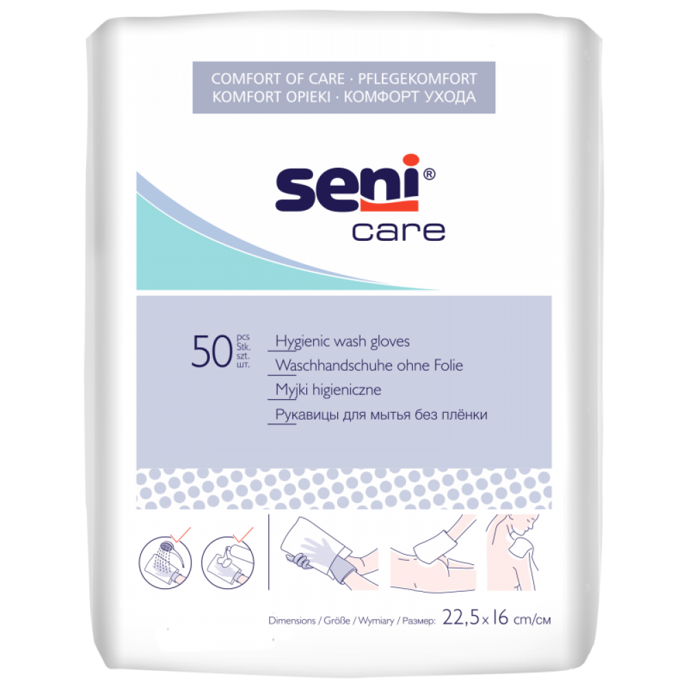 Seni Care Waschhandschuhe ohne Folie 50 Stück