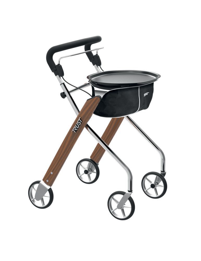 TRUST Indoor-Rollator Let's Dream Holzoptik inkl. Stoffkorb